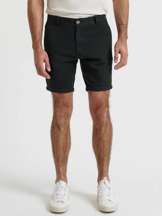 Image of a model wearing Pants. Productname: Article One Ellis Chino Short in Black colour by brand - Article One