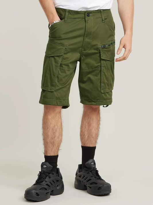 Image of a model wearing Shorts. Productname: G-Star Rovic Zip Relaxed Shorts in Sage colour by brand - G-Star