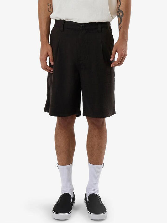 Image of a model wearing Shorts. Productname: Thrills Jacob Plaid Short in Brown colour by brand - Thrills