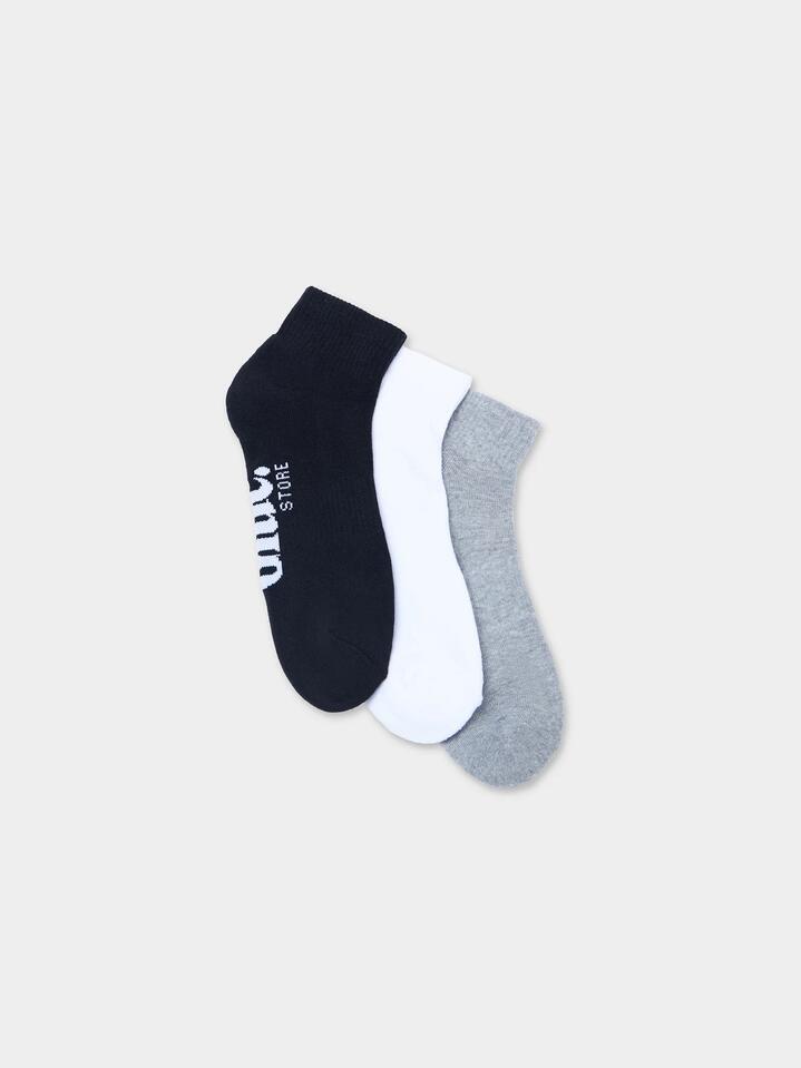 Image of Socks. Productname: Glue Socks Glue 3 Pack Multi Colour Ankle in White Grey Black colour by brand - Glue Socks