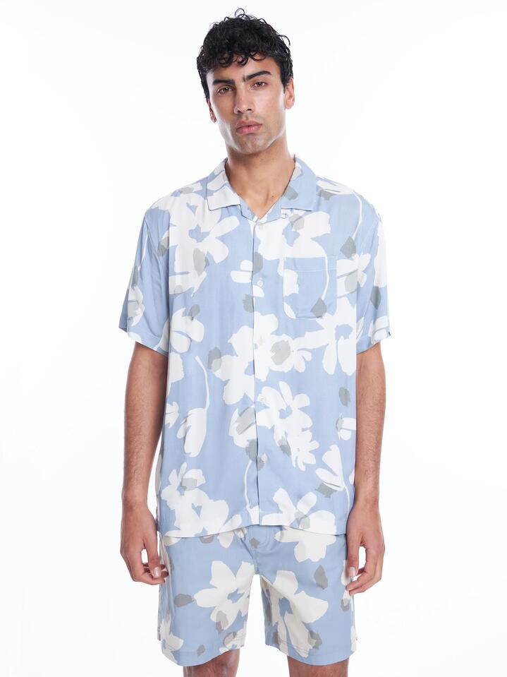 Image of a model wearing Tops. Productname: Article One Atlas Shirt in Ice Nirvana colour by brand - Article One