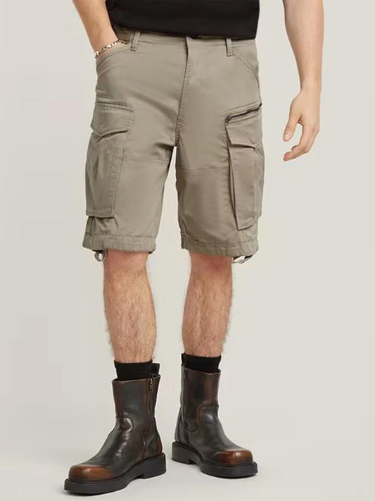 Image of a model wearing Shorts. Productname: G-Star Rovic Zip Relaxed Shorts in Dune colour by brand - G-Star
