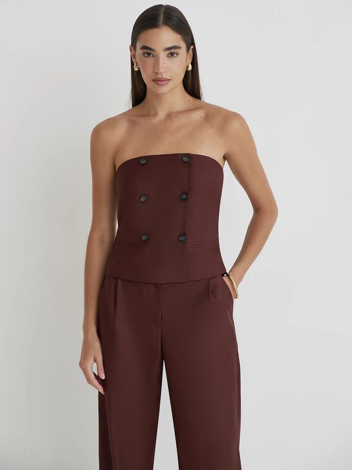 Image of Lingerie. Productname: 4th & Reckless Crea Corset in Brown colour by brand - 4th & Reckless