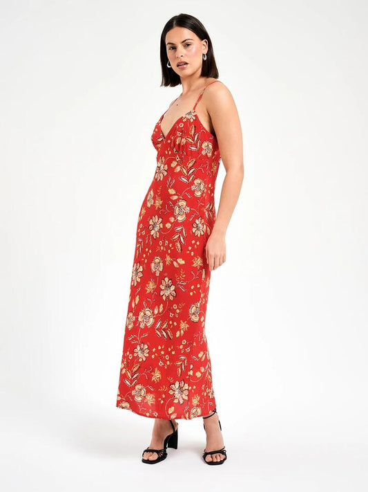 Image of a model wearing Dress. Productname: Lulu & Rose Sakura Midi Dress in Kyoto colour by brand - Lulu & Rose
