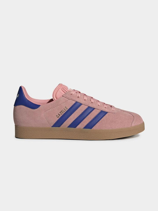 Image of Footwear. Productname: Adidas Unisex Gazelle in Semi Pink Spark/Lucid Blue/Gum colour by brand - Adidas