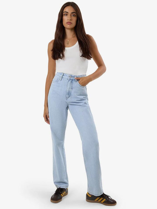 Image of a model wearing Denim. Productname: Thrills Pulp Jean - Light Ash Blue in Light Ash Blue colour by brand - Thrills