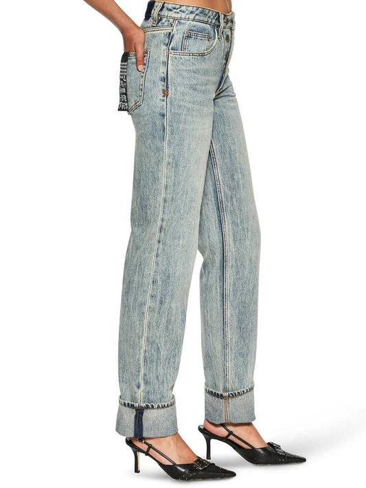 Image of a model wearing Denim. Productname: Ksubi Brooklyn Cuffed Youth in Denim colour by brand - Ksubi