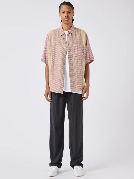 Image of a model wearing Tops. Productname: Barney Cools Homie Shirt in Mixed Plaid colour by brand - Barney Cools