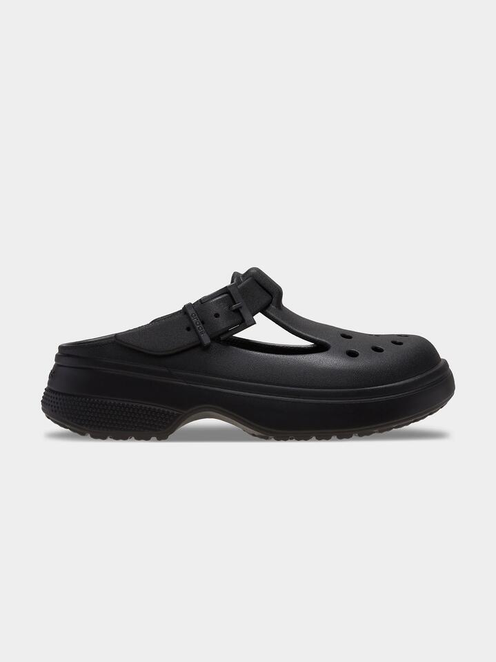 Image of Flats. Productname: Crocs Classic Mary Jane Clog in Black colour by brand - Crocs
