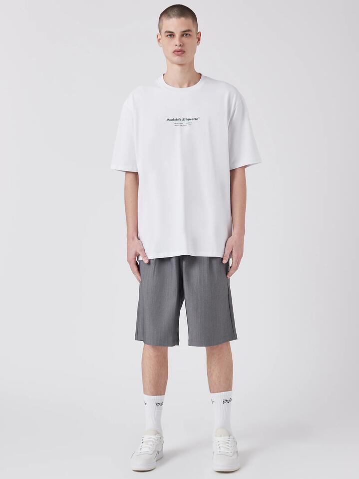 Image of a model wearing Tops. Productname: Barney Cools Etiquette Tee in White colour by brand - Barney Cools