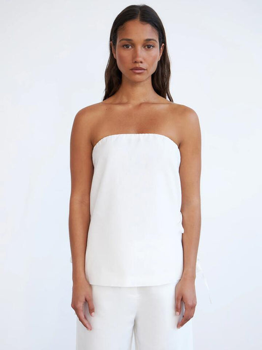 Image of Accessories. Productname: Lulu & Rose Olivia Tie Top in White colour by brand - Lulu & Rose