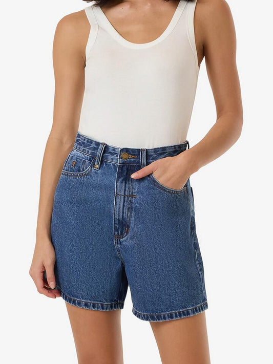 Image of a model wearing Shorts. Productname: Thrills Koko Short in Double Rinsed Blues colour by brand - Thrills