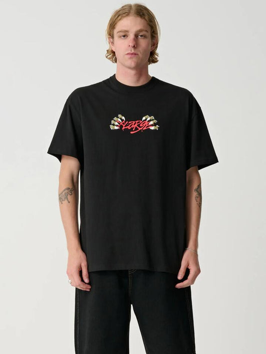 Image of a model wearing Tops. Productname: Xlarge Beast Tee in Black colour by brand - Xlarge
