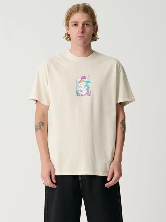 Image of a model wearing Tops. Productname: Xlarge Clummy Tee in Pigment White colour by brand - Xlarge