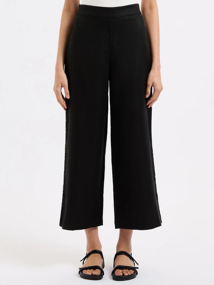 Image of a model wearing Pants. Productname: Nude Lucy Thilda Linen Culotte in Black colour by brand - Nude Lucy