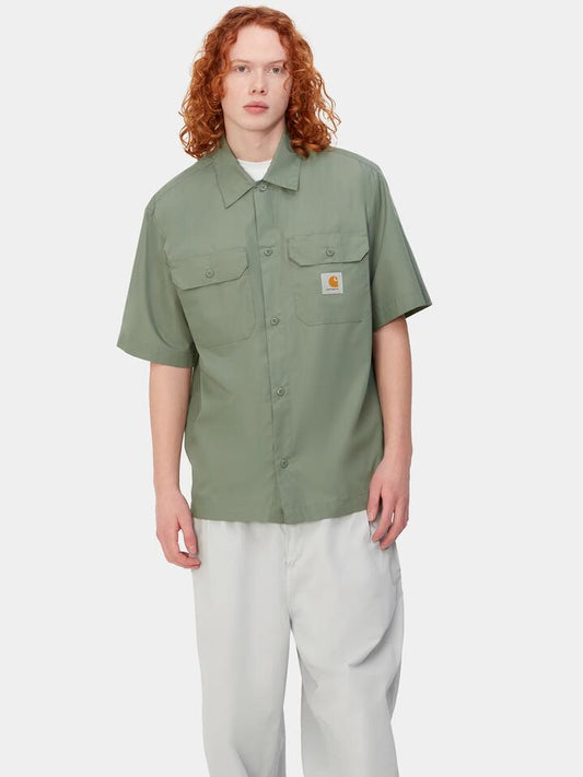Image of a model wearing Tops. Productname: Carhartt Wip Craft Shirt in Park colour by brand - Carhartt Wip