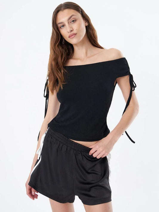 Image of a model wearing Tops. Productname: Beyond Her Lori Layered Top in Black colour by brand - Beyond Her
