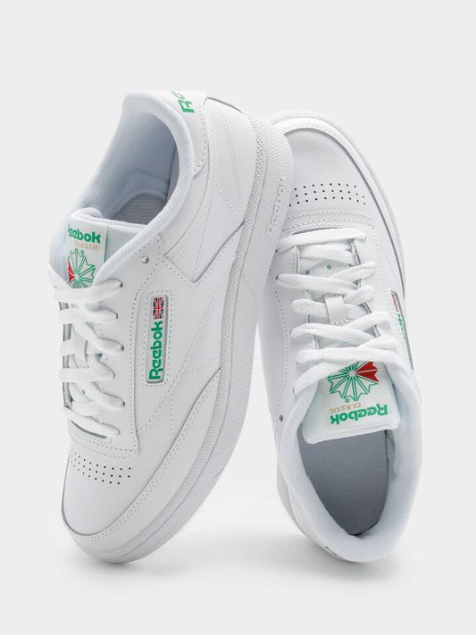 Image of Sneakers. Productname: Reebok Unisex Club C 85 Sneakers in White/Green colour by brand - Reebok
