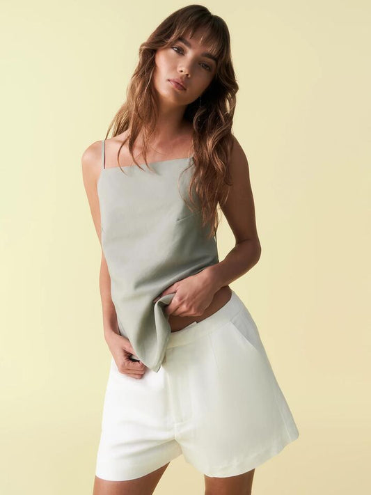 Image of a model wearing Tops. Productname: First Mse Cuza Top in Seafoam colour by brand - First Mse