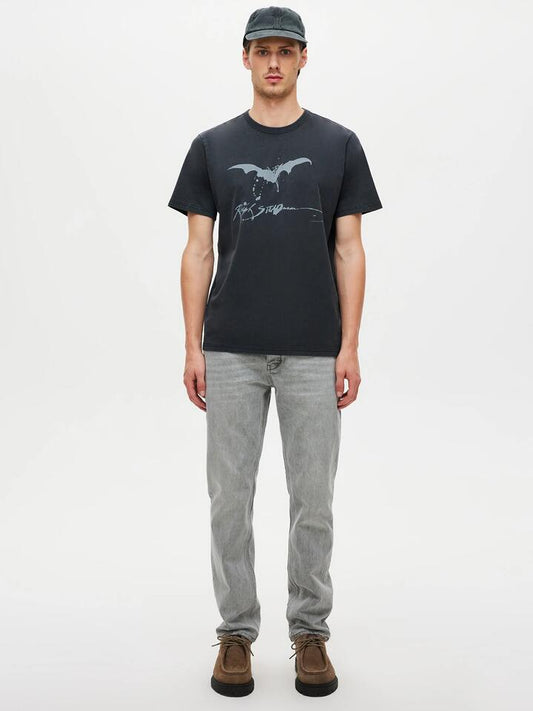 Image of a model wearing Denim. Productname: Neuw Ray Straight Luxor in Faded Black colour by brand - Neuw