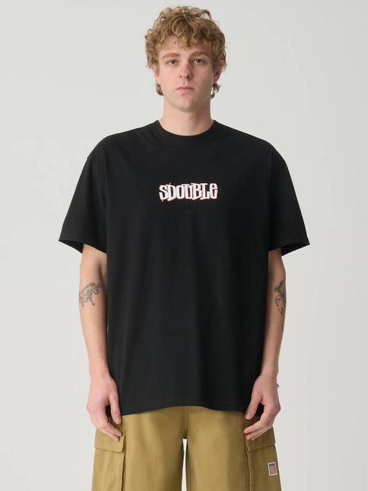 Image of a model wearing Tops. Productname: S-Double Pintails Tee in Black colour by brand - S-Double
