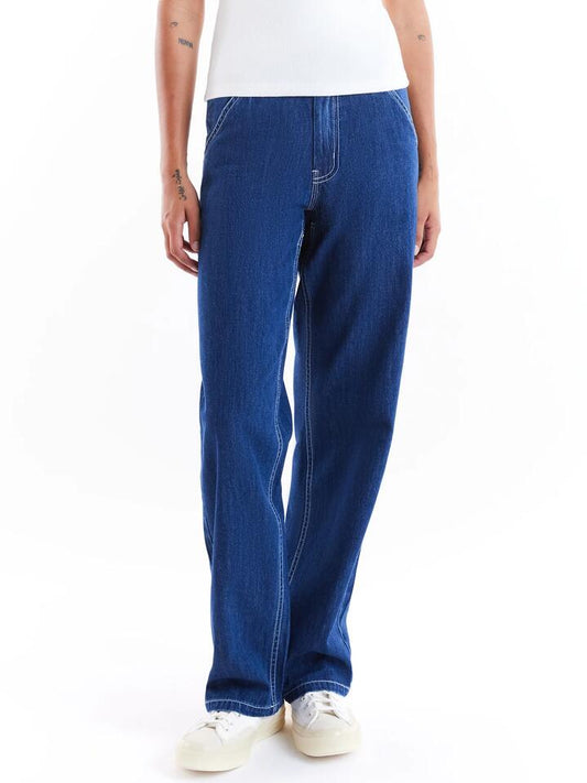 Image of a model wearing Denim. Productname: Deus Daily Jean in Dark Indigo colour by brand - Deus