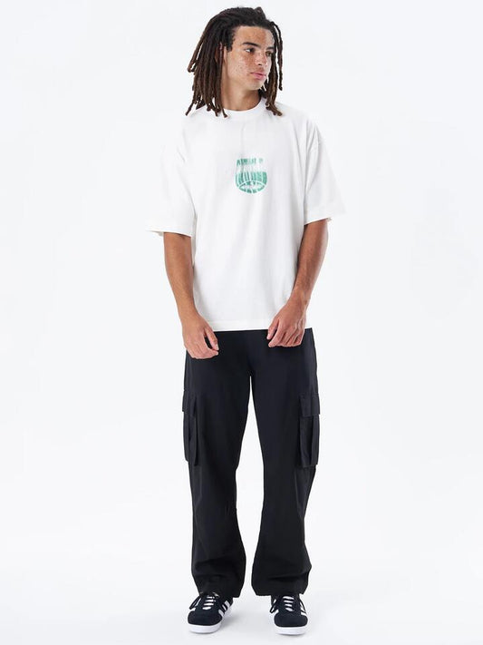 Image of a model wearing Tops. Productname: Article One Mushrooms Boxy Tee in White colour by brand - Article One