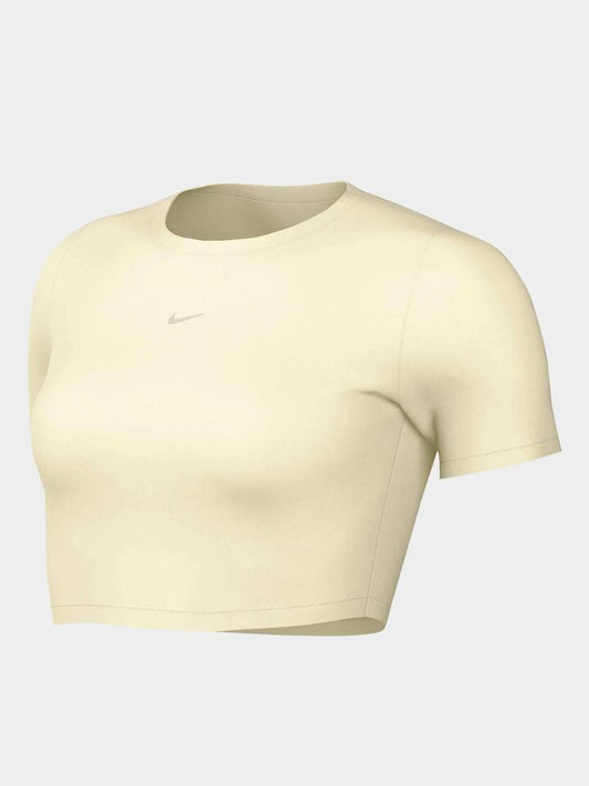 Image of a model wearing Tops. Productname: Nike Slim-Fit Crop T-Shirt in Ivory/Sanddrift/Lt Orewood Brn colour by brand - Nike