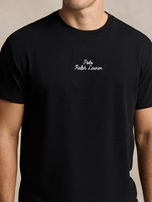 Image of a model wearing Tops. Productname: Polo Ralph Lauren Polo 26/1 Mini Script in Black colour by brand - Polo Ralph Lauren