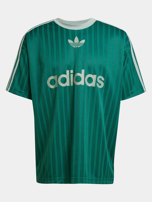 Image of a model wearing Tops. Productname: Adidas Adicolor Poly Tee in Collegiate Green colour by brand - Adidas