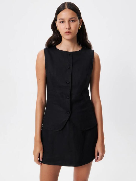 Image of Coats & Jackets. Productname: Lulu & Rose Paige Vest Top in Black colour by brand - Lulu & Rose