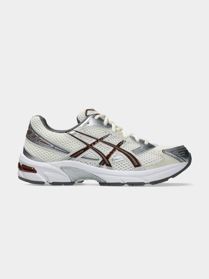 Image of Footwear. Productname: Asics Womens Gel-1130 in Cream/Reddish Brown colour by brand - Asics