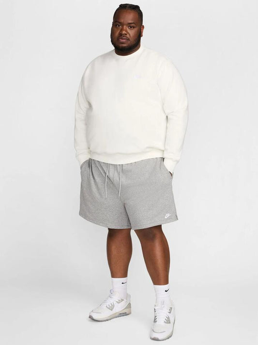 Image of a model wearing Shorts. Productname: Nike French Terry Flow Shorts in Dk Grey Heather/Lt Smoke/White colour by brand - Nike