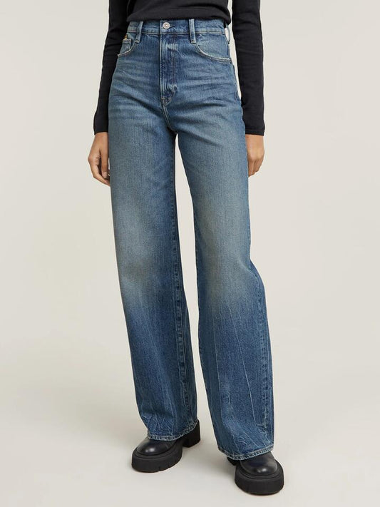 Image of a model wearing Denim. Productname: G-Star Deck 2.0 High Loose Jean in Faded Blue Marble colour by brand - G-Star