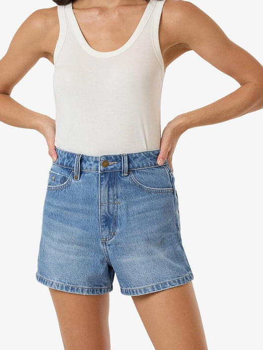 Image of a model wearing Shorts. Productname: Thrills Erica Short - Long Ago Blue in Long Ago Blue colour by brand - Thrills