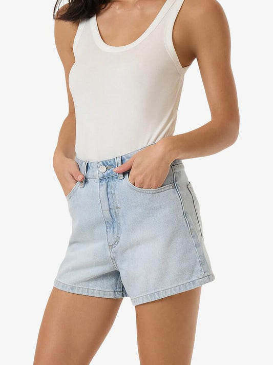 Image of a model wearing Shorts. Productname: Thrills Erica Short in Ether Blue colour by brand - Thrills