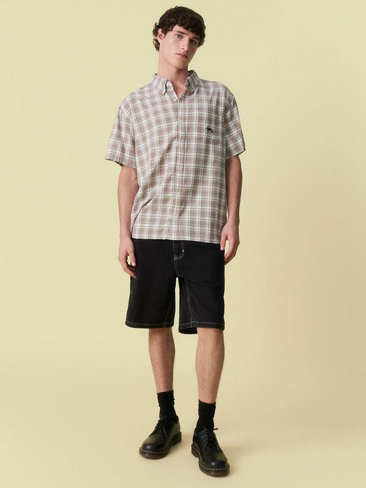 Image of a model wearing Shorts. Productname: Abrand A5 Baggy Short Lance in Washed Black colour by brand - Abrand