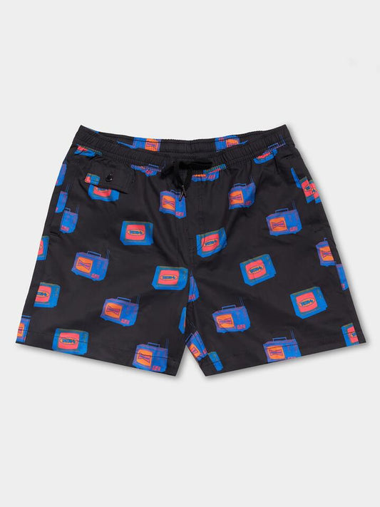 Image of a model wearing Shorts. Productname: Deus TV Party Short in Anthracite colour by brand - Deus