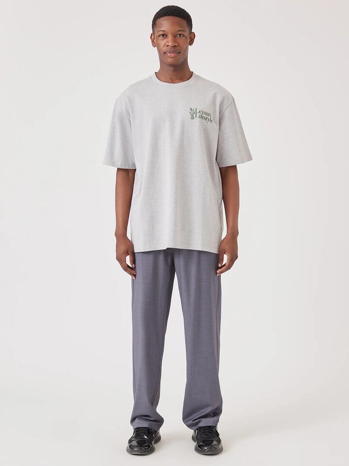 Image of a model wearing Tops. Productname: Barney Cools Life Tee in Grey Melange colour by brand - Barney Cools