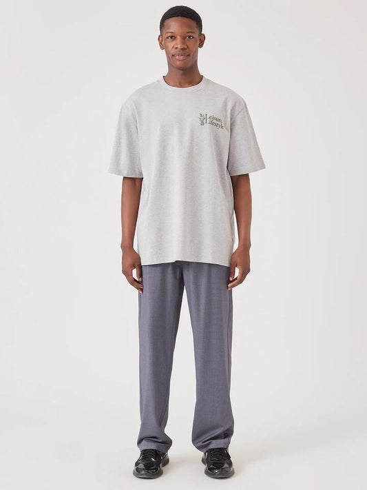 Image of a model wearing Tops. Productname: Barney Cools Life Tee in Grey Melange colour by brand - Barney Cools