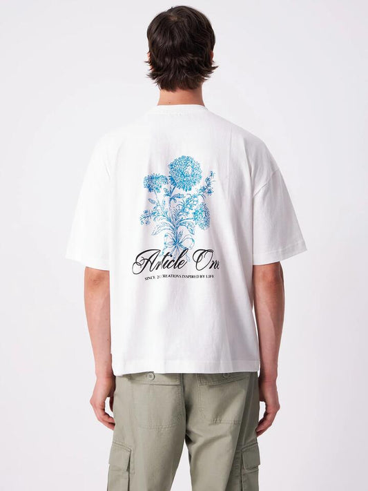 Image of a model wearing Tops. Productname: Article One Finer Things Tee in White colour by brand - Article One