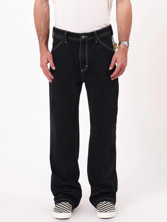 Image of a model wearing Denim. Productname: Abrand A5 Baggy Lance in Washed Black colour by brand - Abrand