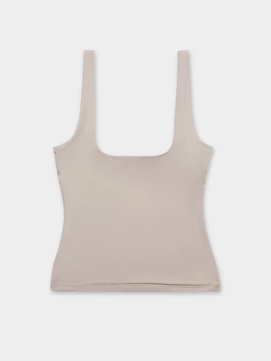 Image of a model wearing Tops. Productname: First Mse Mse Standard Square Neck Tank in Card colour by brand - First Mse