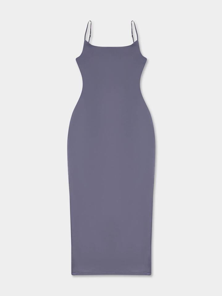 Image of a model wearing Dress. Productname: First Mse Standard Cami Dress in Ash colour by brand - First Mse