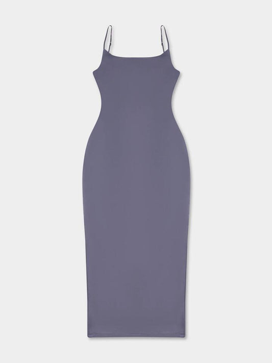 Image of a model wearing Dress. Productname: First Mse Standard Cami Dress in Ash colour by brand - First Mse