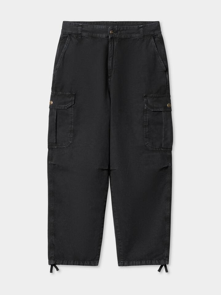 Image of a model wearing Pants. Productname: Carhartt Wip Stanton Cargo Pant in Black colour by brand - Carhartt Wip