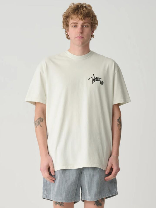 Image of a model wearing Tops. Productname: S-Double Roots Dot Tee in White colour by brand - S-Double