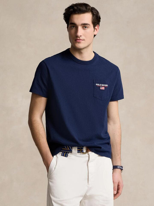 Image of Shirts. Productname: Polo Ralph Lauren Polo Sport Badge T-Shirt in Cruise Navy colour by brand - Polo Ralph Lauren