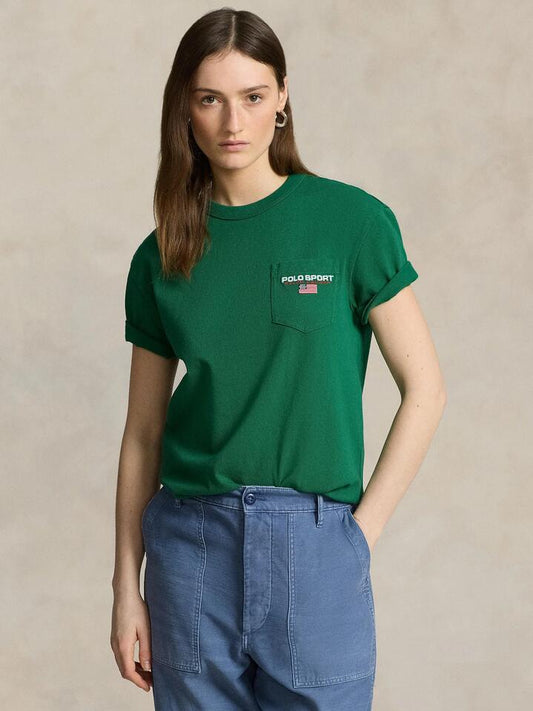 Image of T-Shirts. Productname: Polo Ralph Lauren Polo Sport Badge T-Shirt in Tennis Green colour by brand - Polo Ralph Lauren