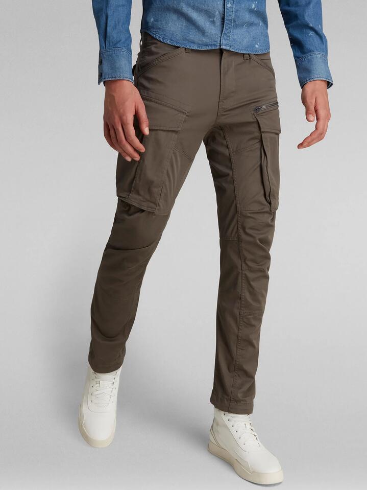 Image of a model wearing Pants. Productname: G-Star Rovic Zip 3D Regular Tapered Pants in Gs Grey Gd colour by brand - G-Star